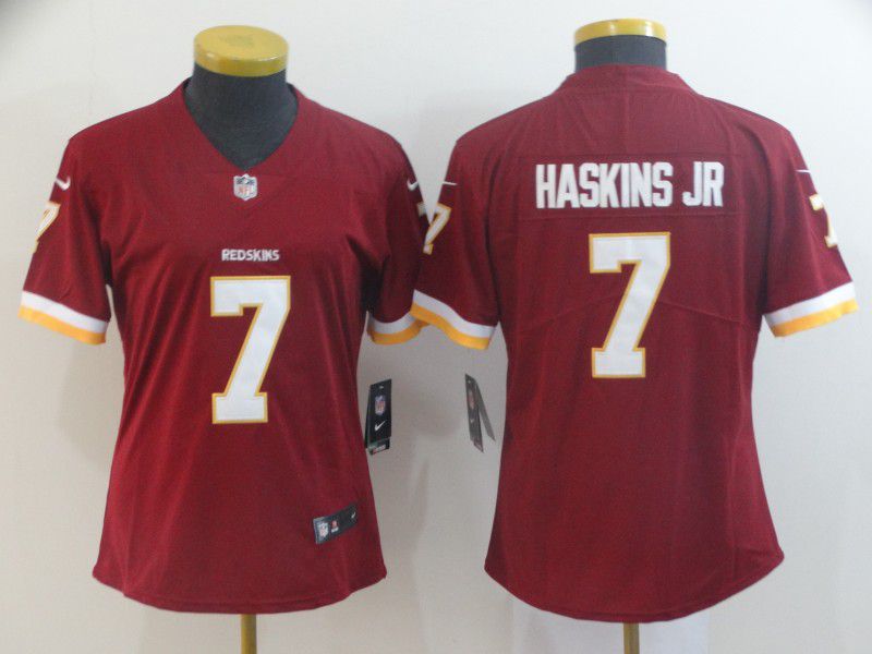 Women Washington Red Skins #7 Haskins Red Nike Vapor Untouchable Limited Player NFL Jerseys
